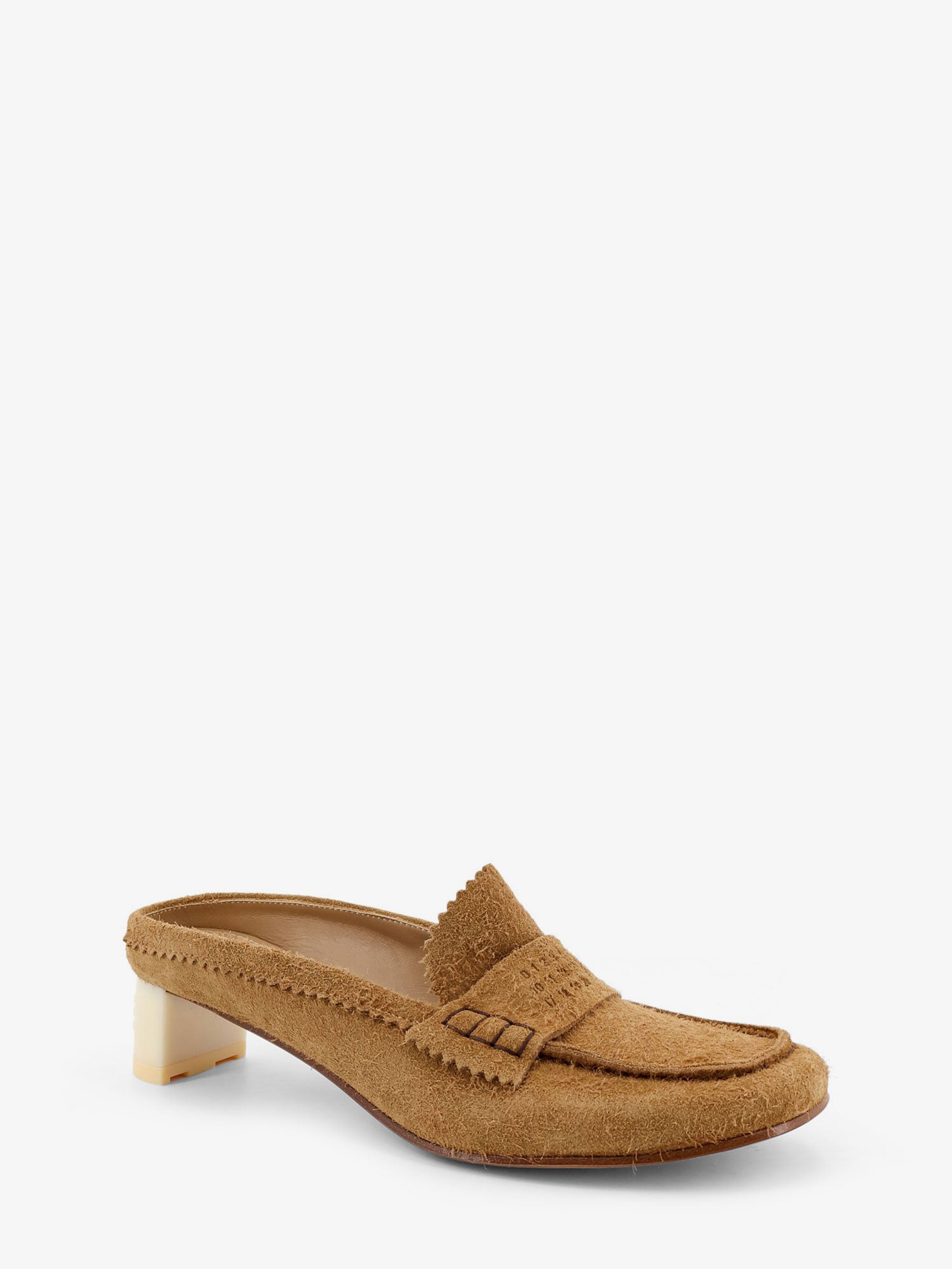 MM6 Maison Margiela Suede sandals with iconic engraved logo, view 2
