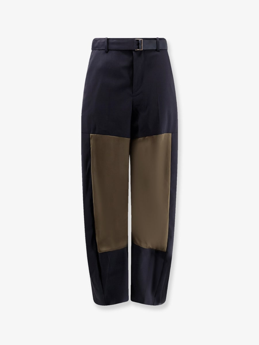 SACAI Wool blend trousers with nylon inserts