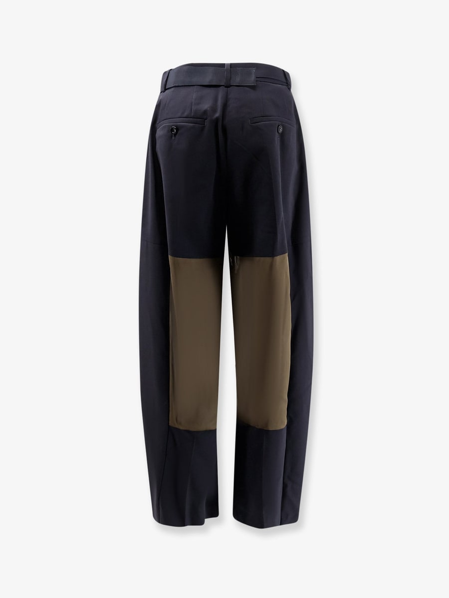 SACAI Wool blend trousers with nylon inserts, view 2