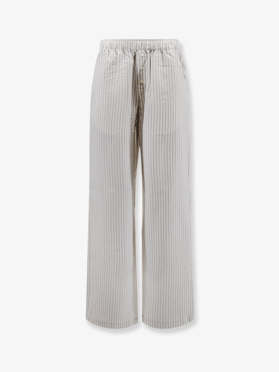 ROHE Silk trousers with striped pattern