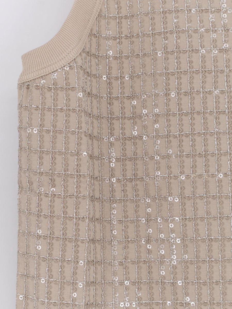 Brunello Cucinelli Dazzling pattern jersey tank top, view 3