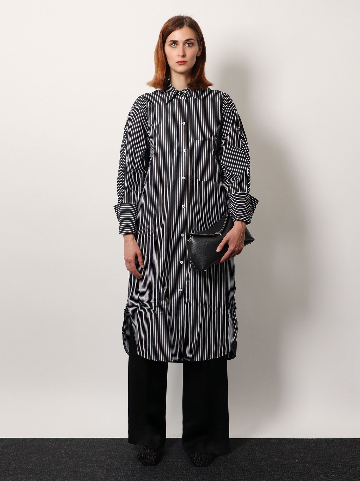Toteme Striped Kimono-Sleeve Shirtdress, view 2