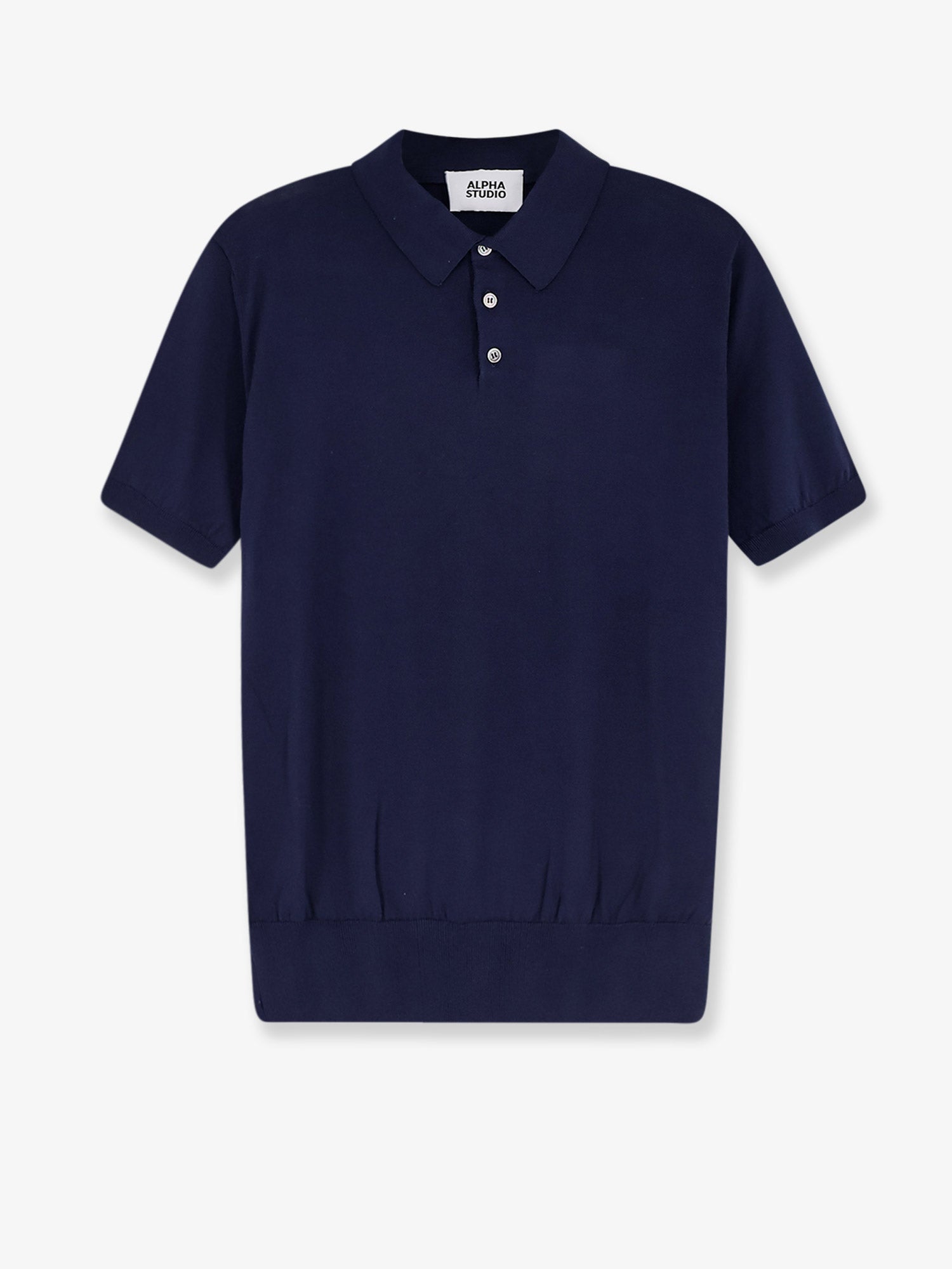 ALPHA-STUDIO Cotton and silk blend polo shirt