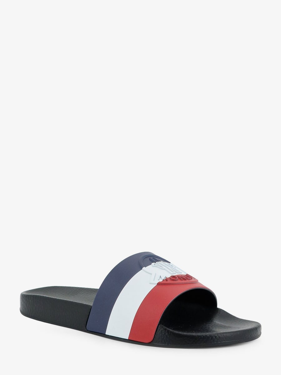 Moncler Basile rubber sandals with front logo patch, view 2