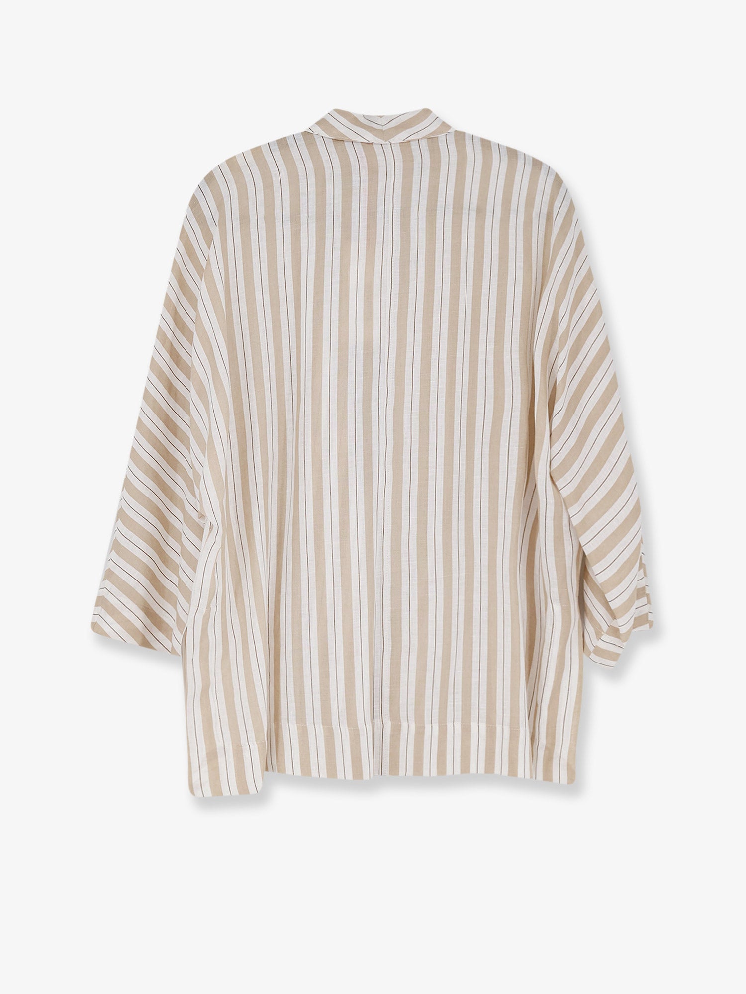 SEMICOUTURE Kimono striped linen shirt, view 2