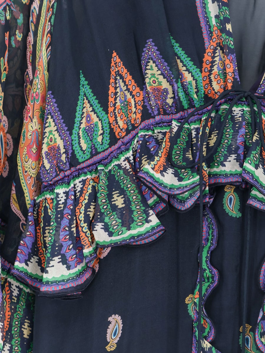 Etro Multicolor silk long dress, view 3