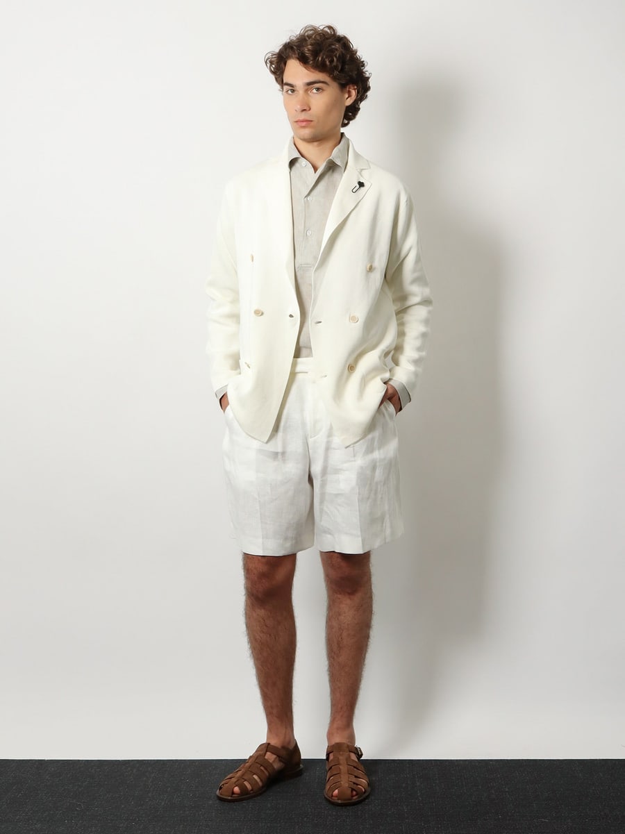 LARDINI Linen shorts, view 2