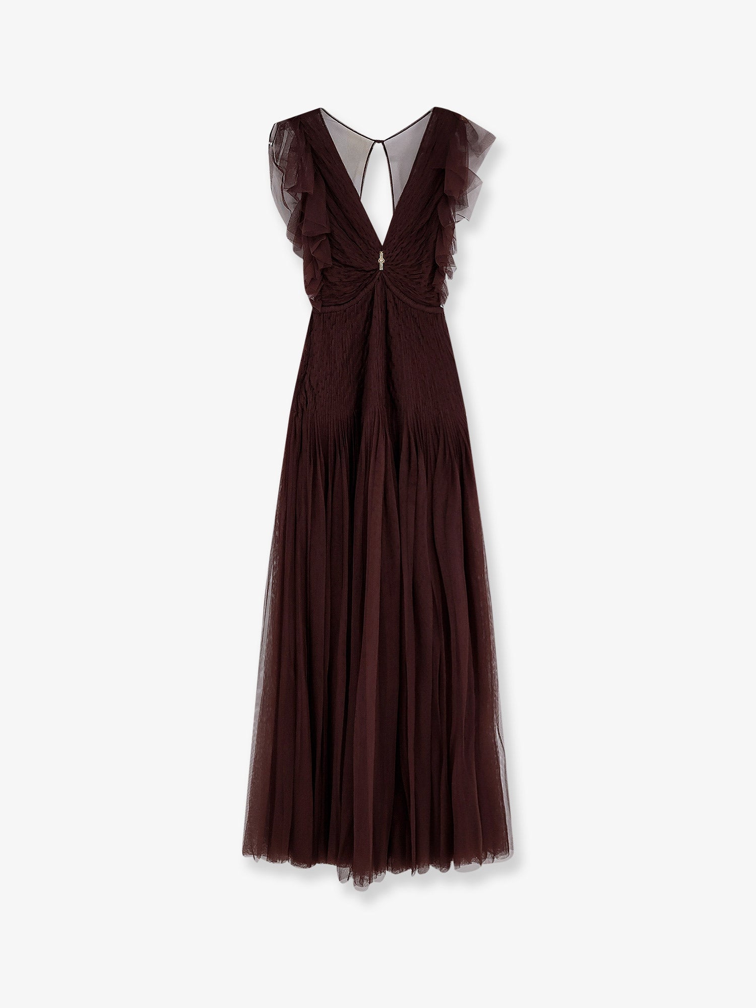 Elisabetta Franchi Red Carpet long dress with rhinestones detail