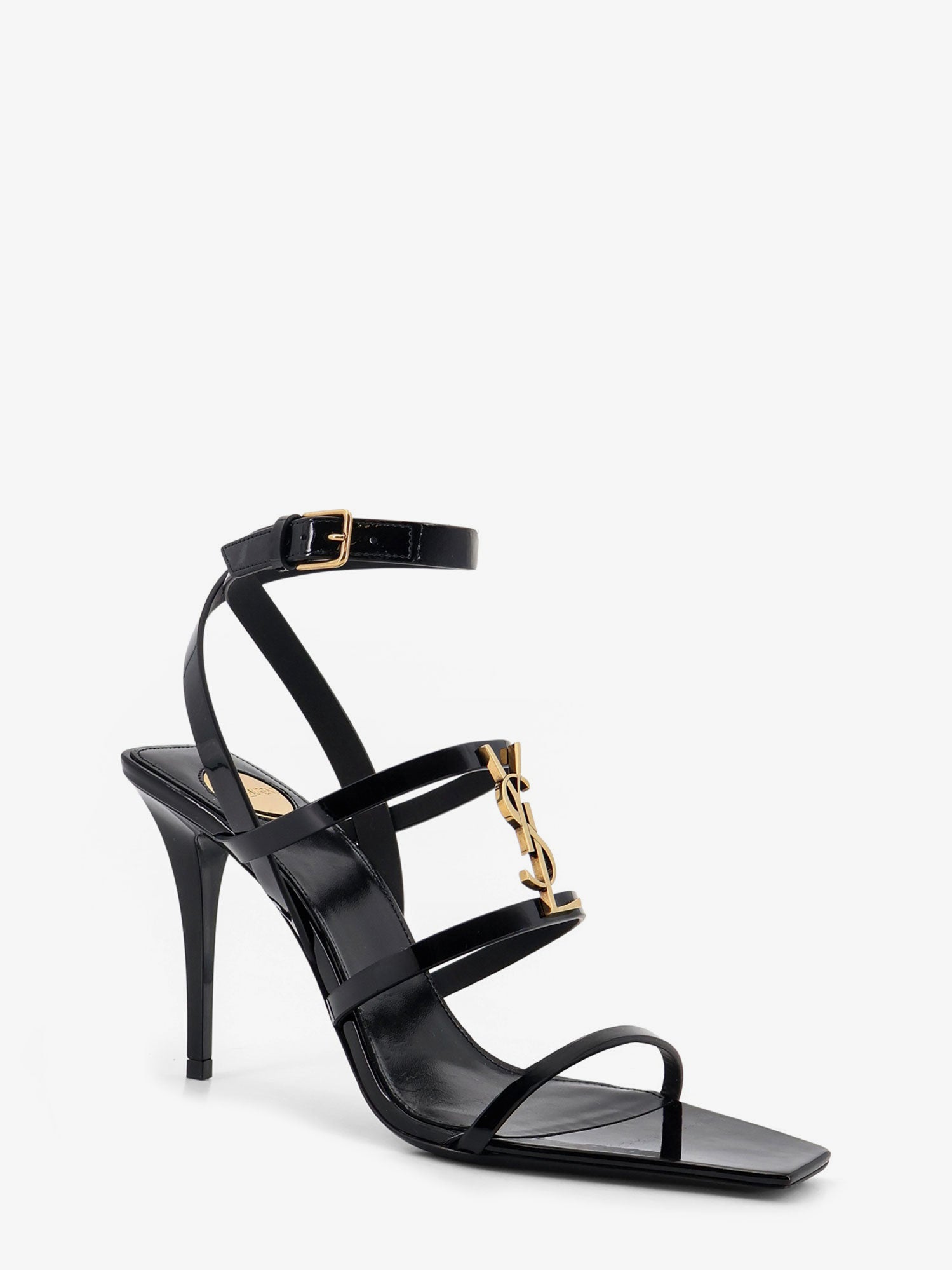 Saint Laurent Cassandre patent leather sandals, view 2