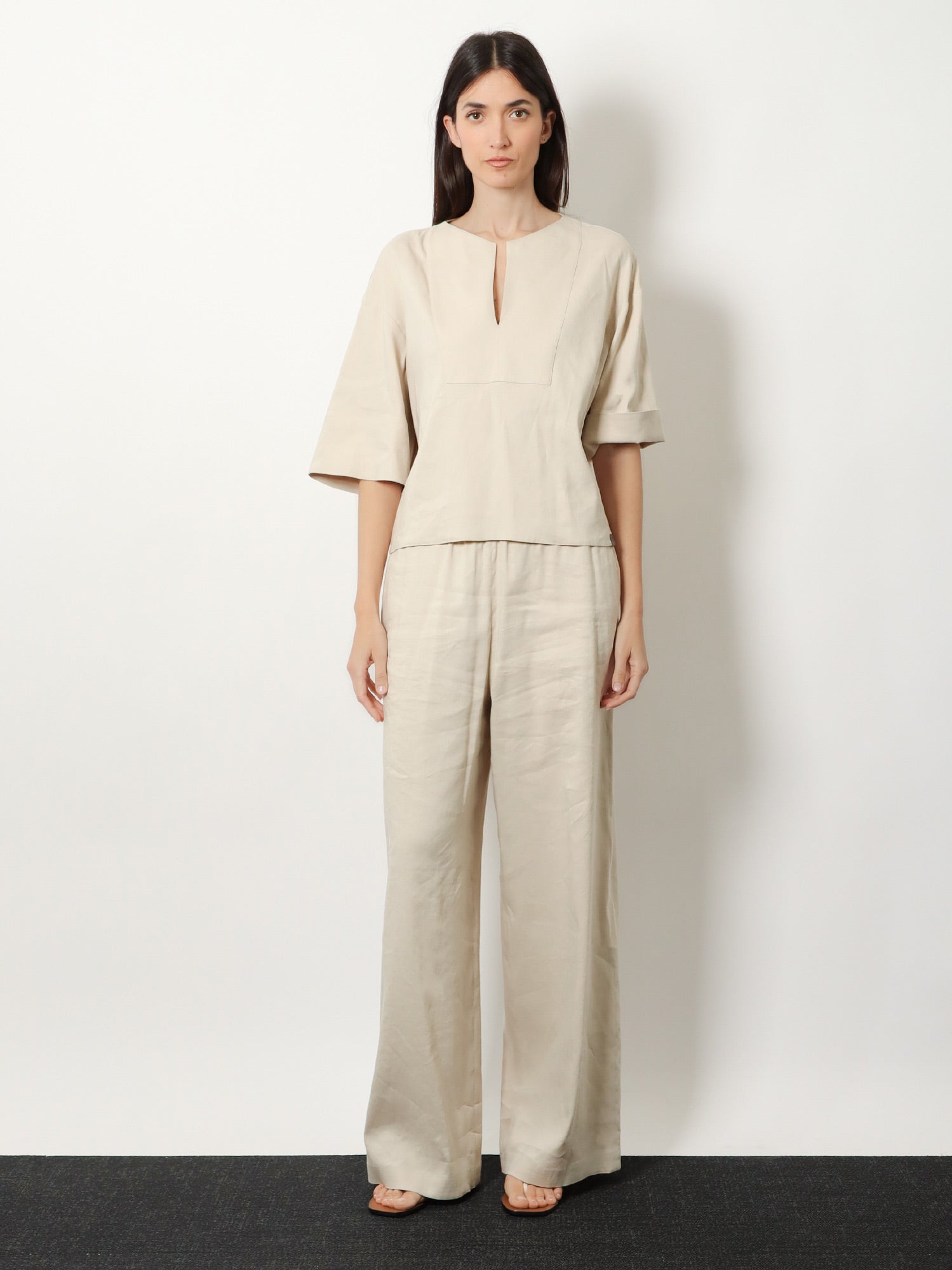 Max Mara Mxpdestino linen and viscose trousers, view 2