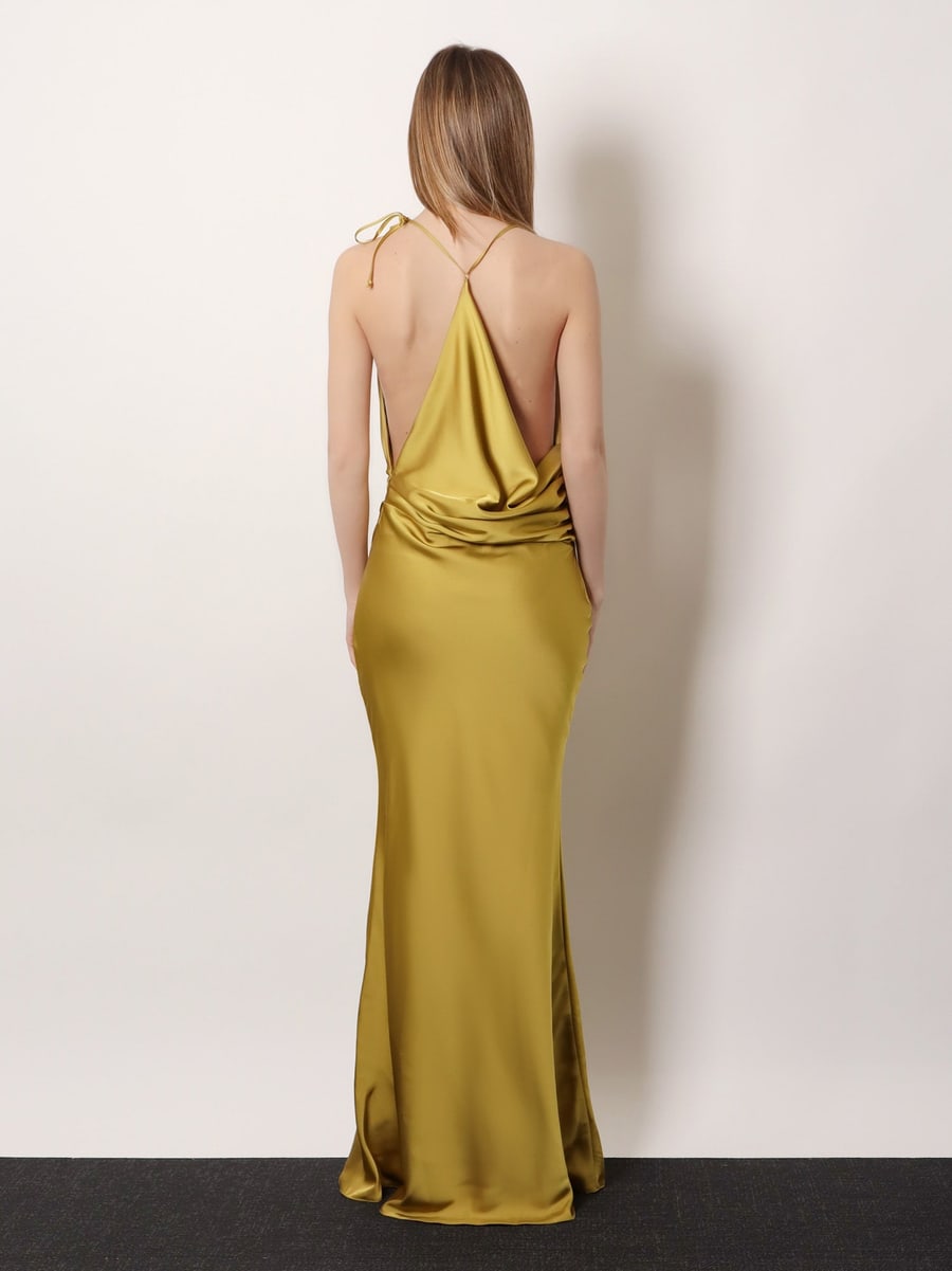 ACTUALEE Satin long dress, view 3