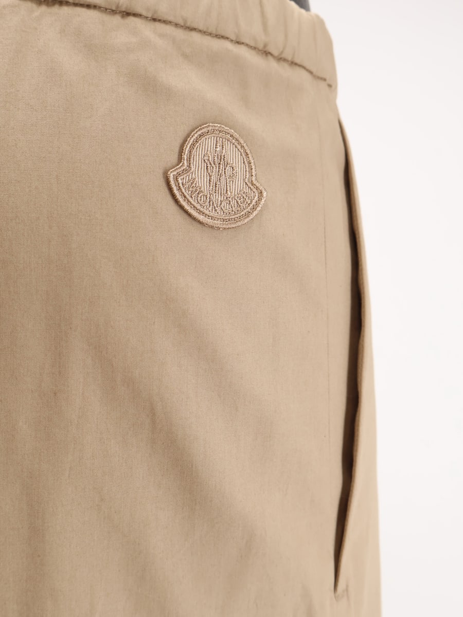 Moncler Cotton trousers with logo patch, view 3