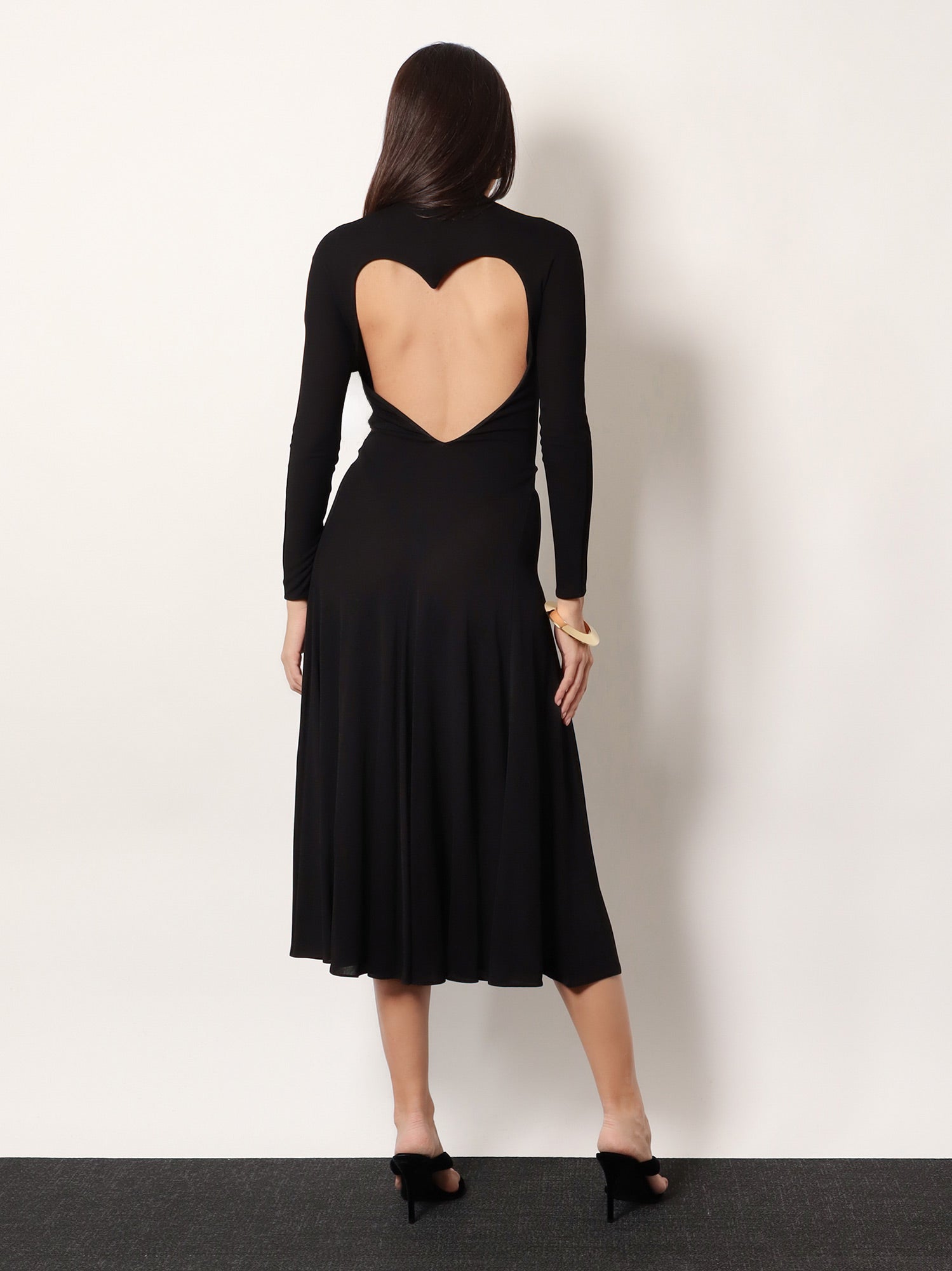 Alaïa Viscose long Heart Dress, view 2