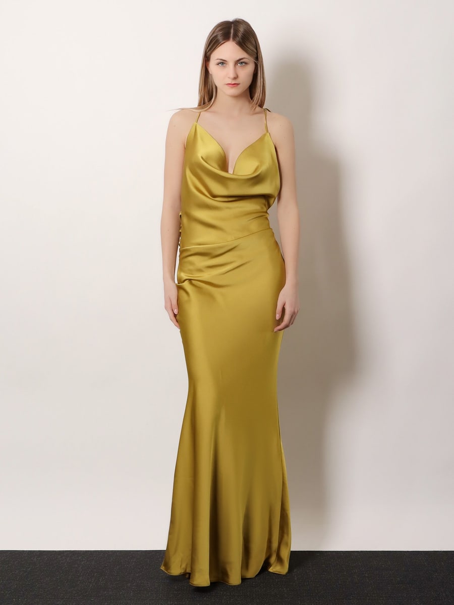 ACTUALEE Satin long dress, view 2