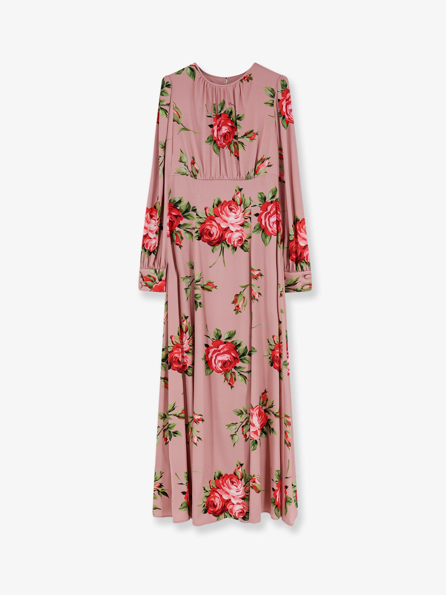 Dolce & Gabbana Long silk dress with Bouquet Rose print