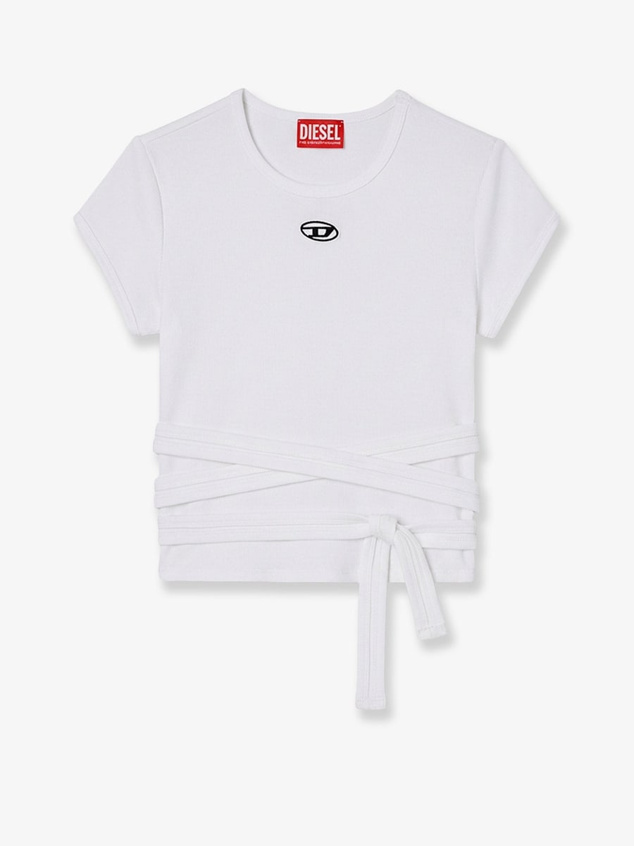 Diesel T-BUNNY-TAIL- S1 cotton T-shirt with tie bands