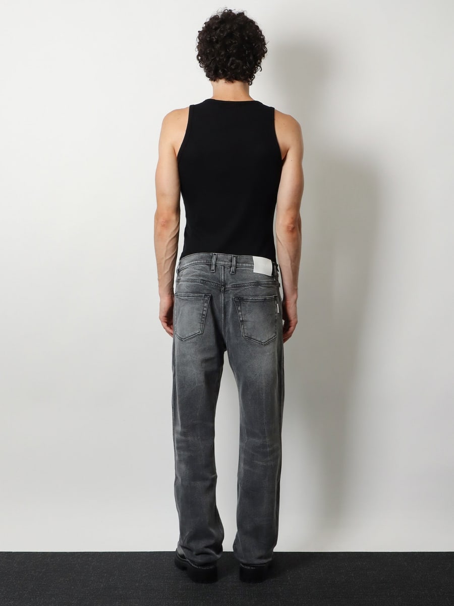 NUMERI 123456789 Denim trousers with back logo patch, view 3