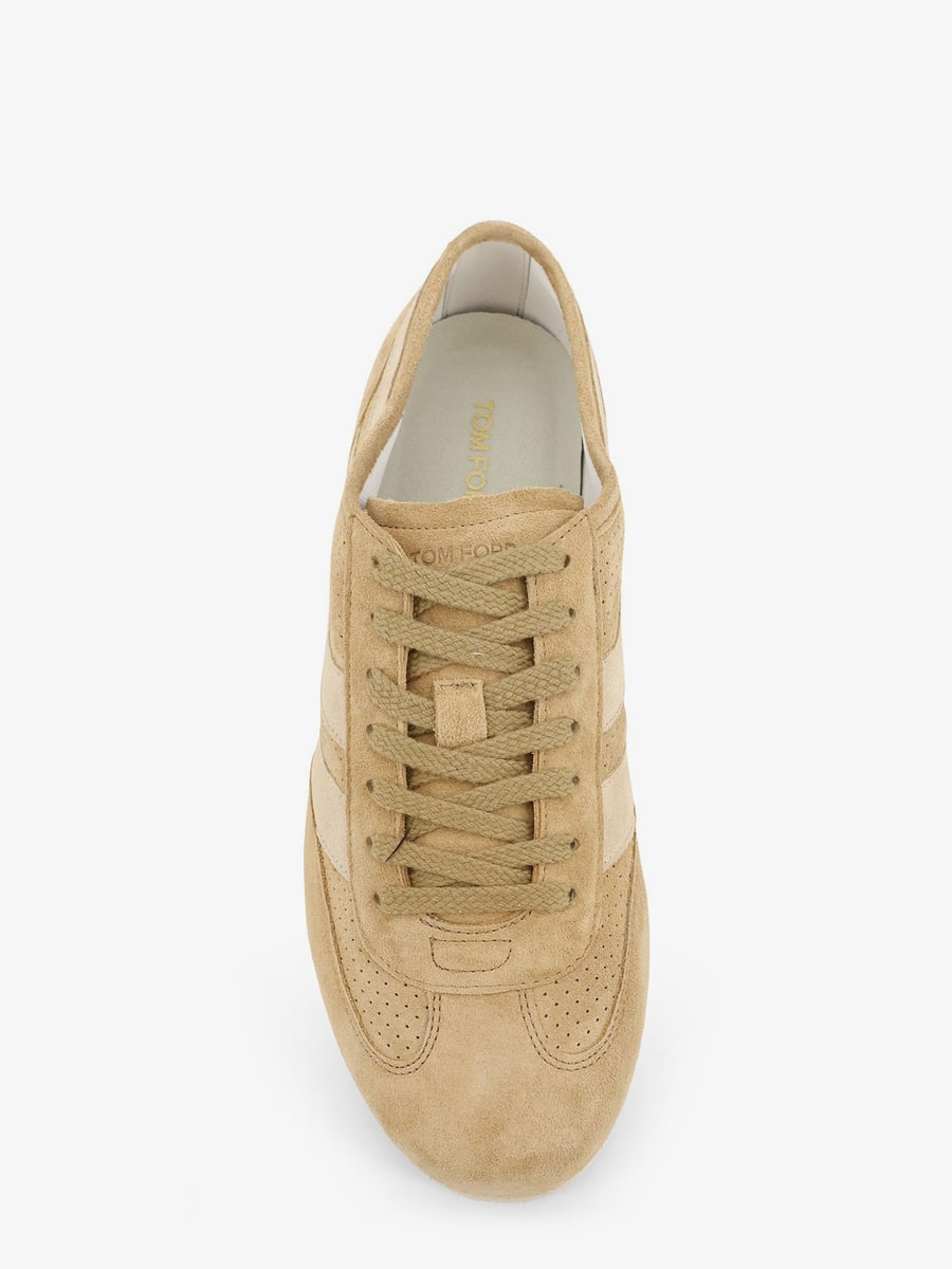 Tom Ford Brook suede sneakers with engraved logo on the side, view 5