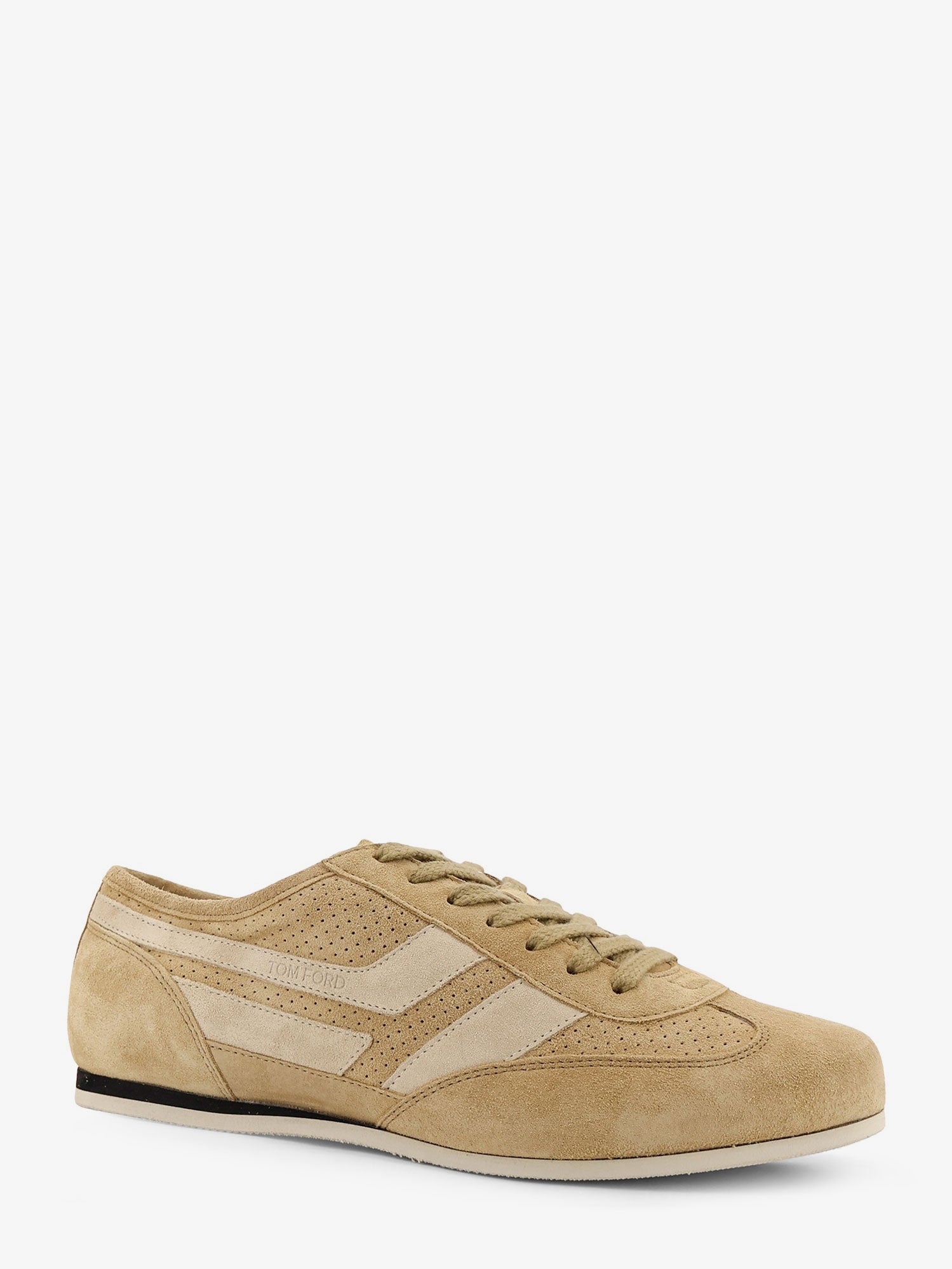Tom Ford Brook suede sneakers with engraved logo on the side, view 2