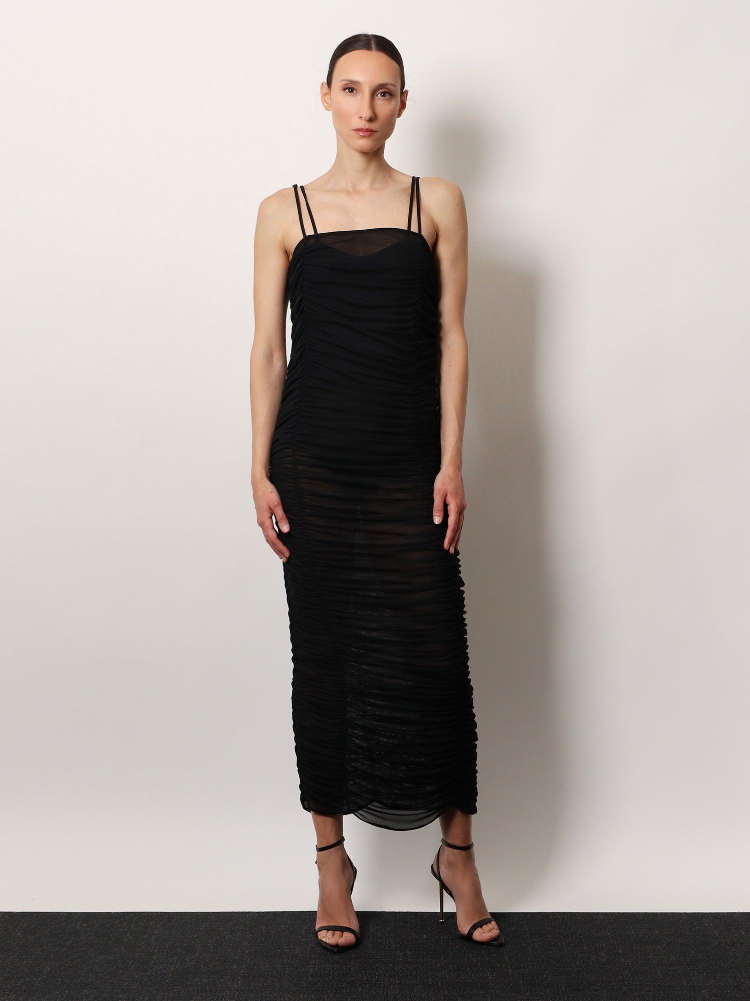 ACTUALEE Nylon draped dress, view 2