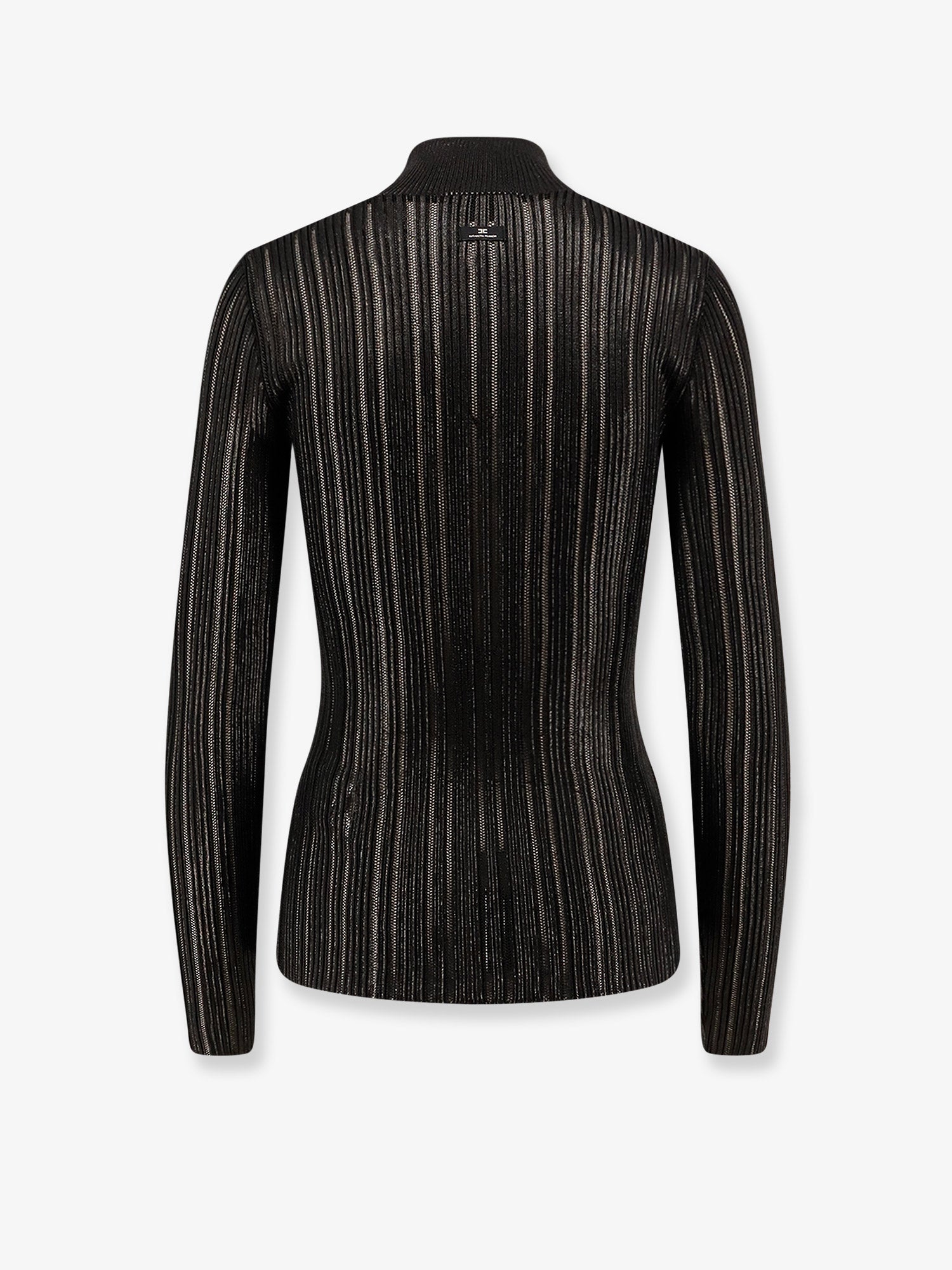 Elisabetta Franchi Metallic fabric turtleneck sweater, view 2