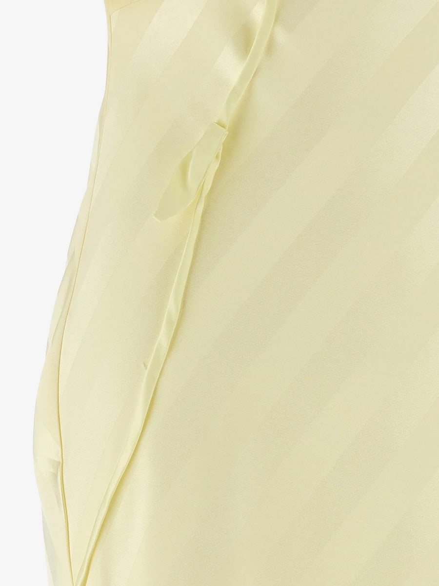 self-portrait Striped satin long dress, view 3