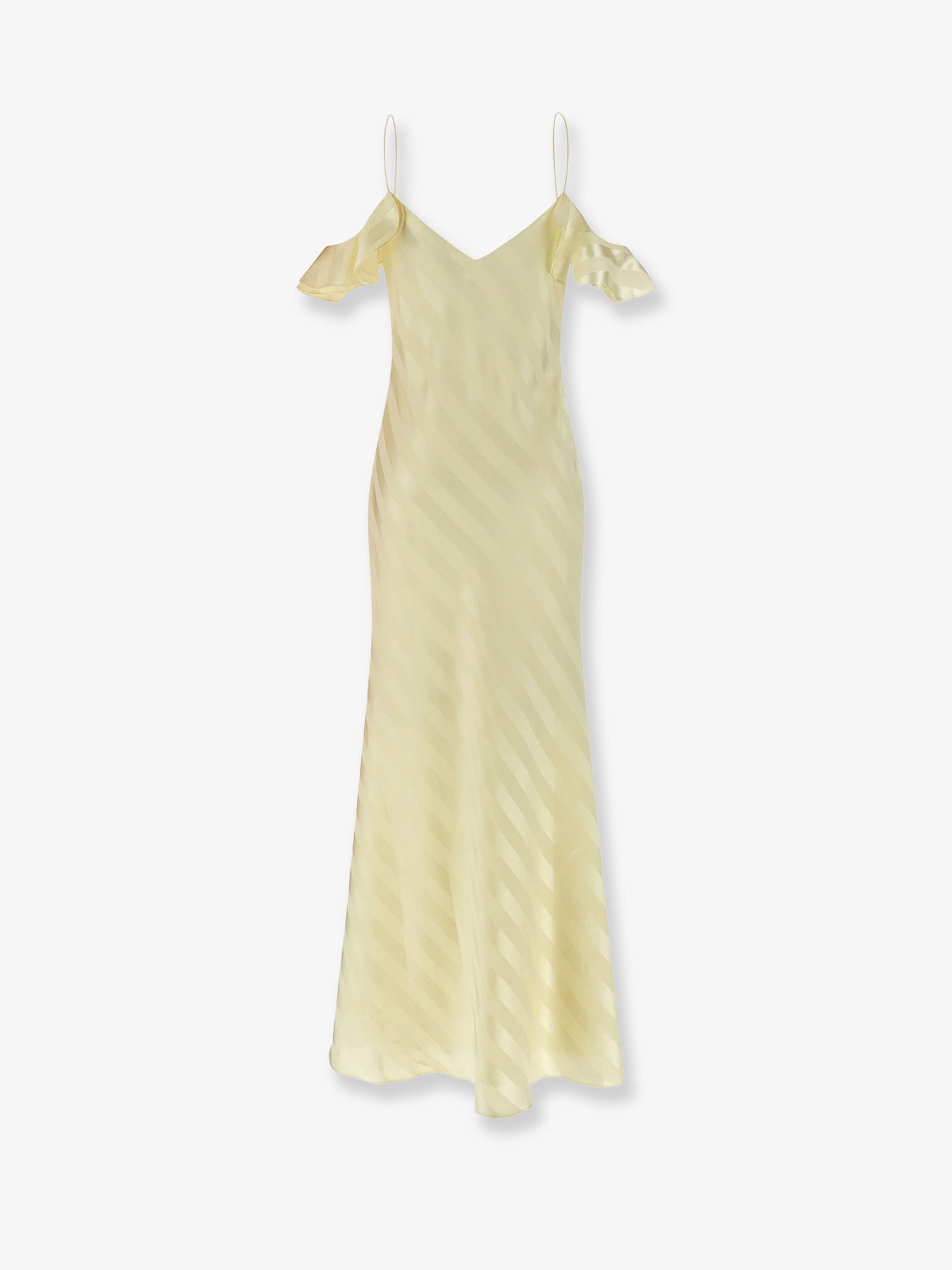 self-portrait Striped satin long dress, view 2