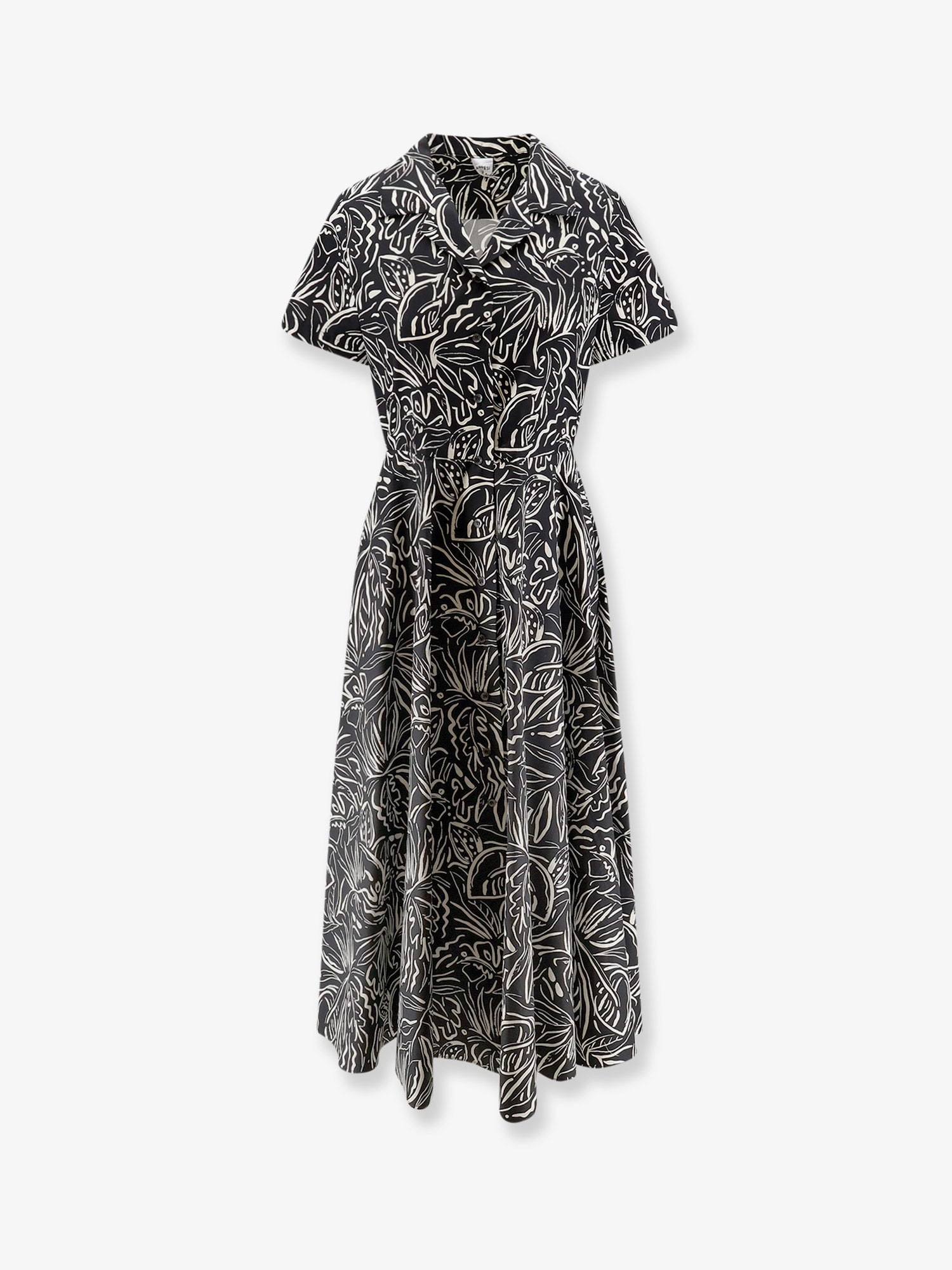 ASPESI Printed cotton chemisier dress