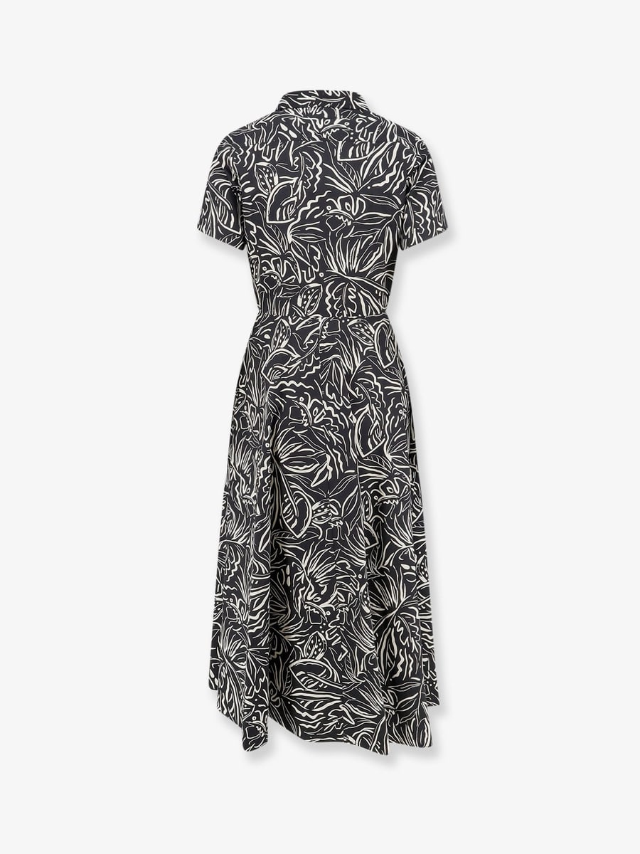 ASPESI Printed cotton chemisier dress