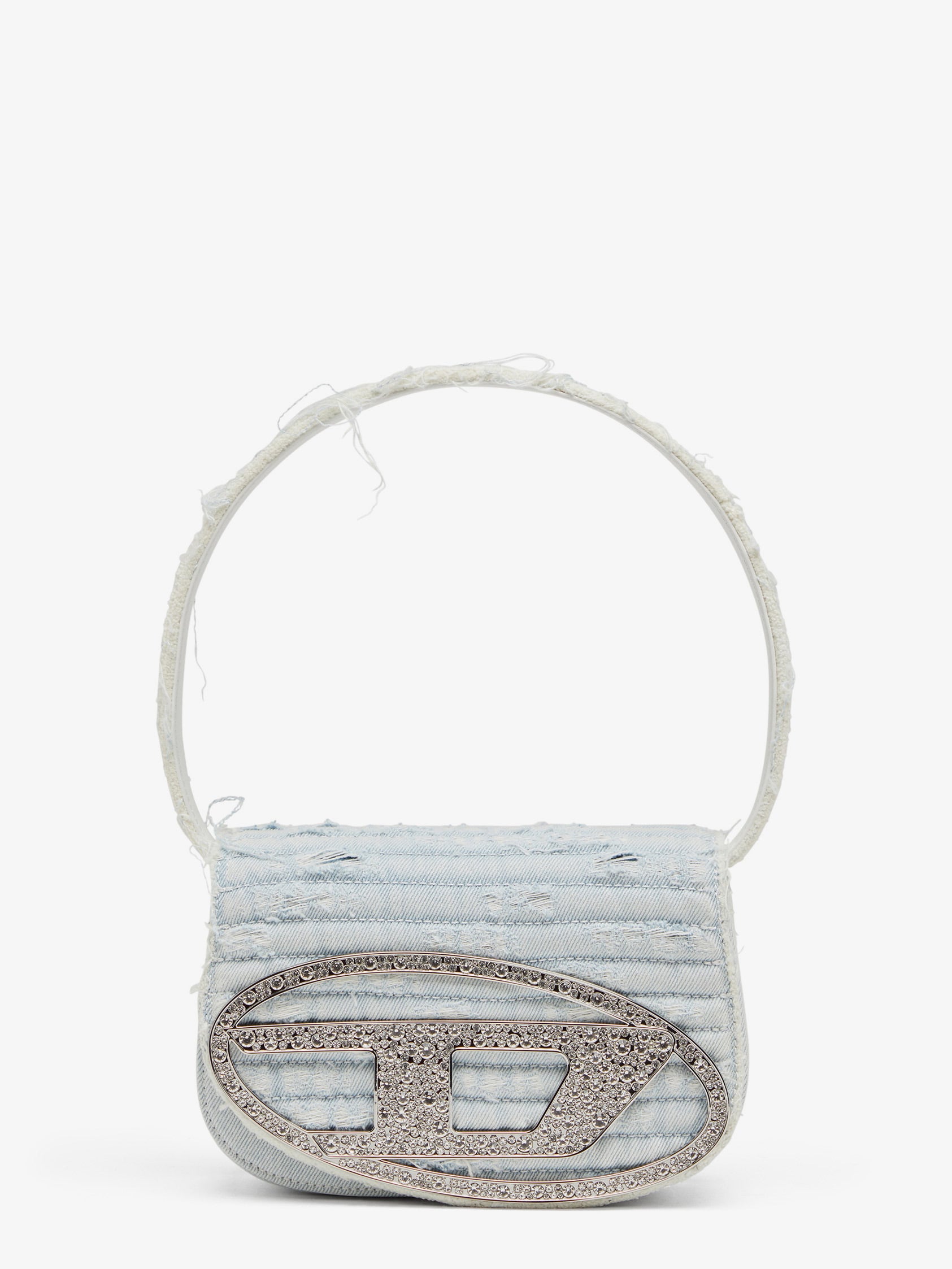 Diesel 1DR denim shoulder bag with rhinestone D logo