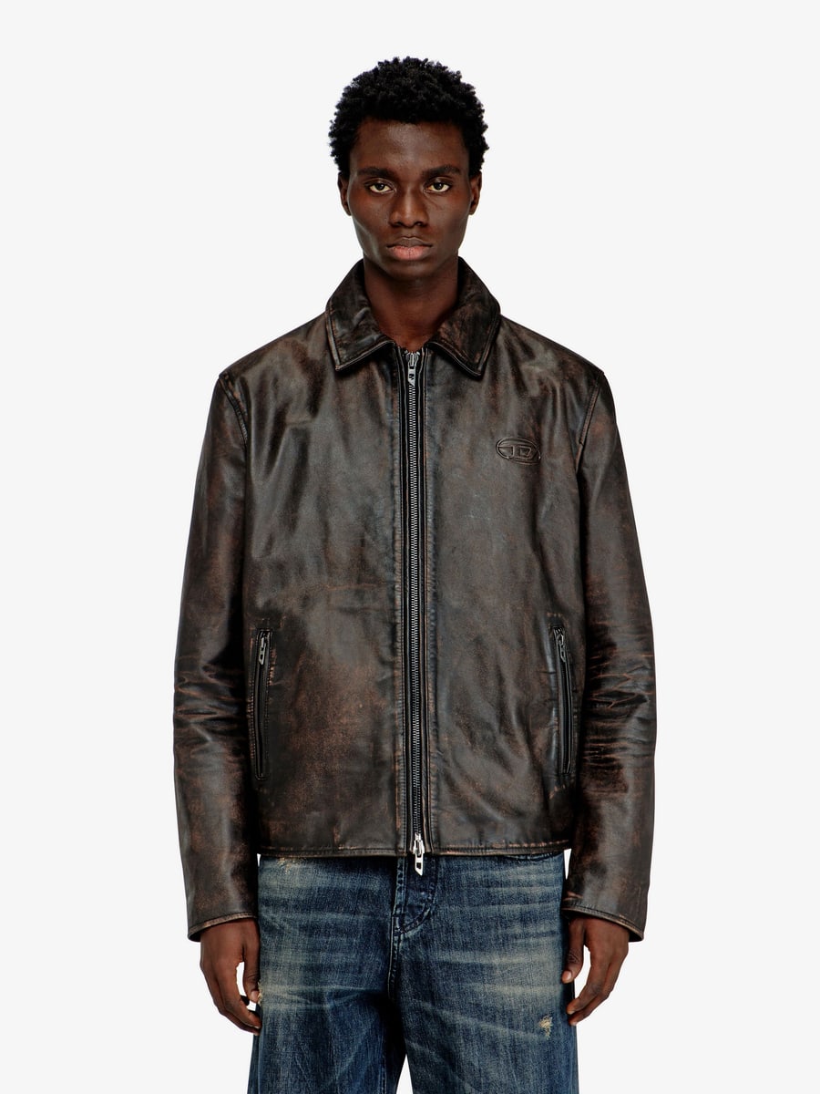 Diesel L-Amar-Wrd leather jacket, view 3