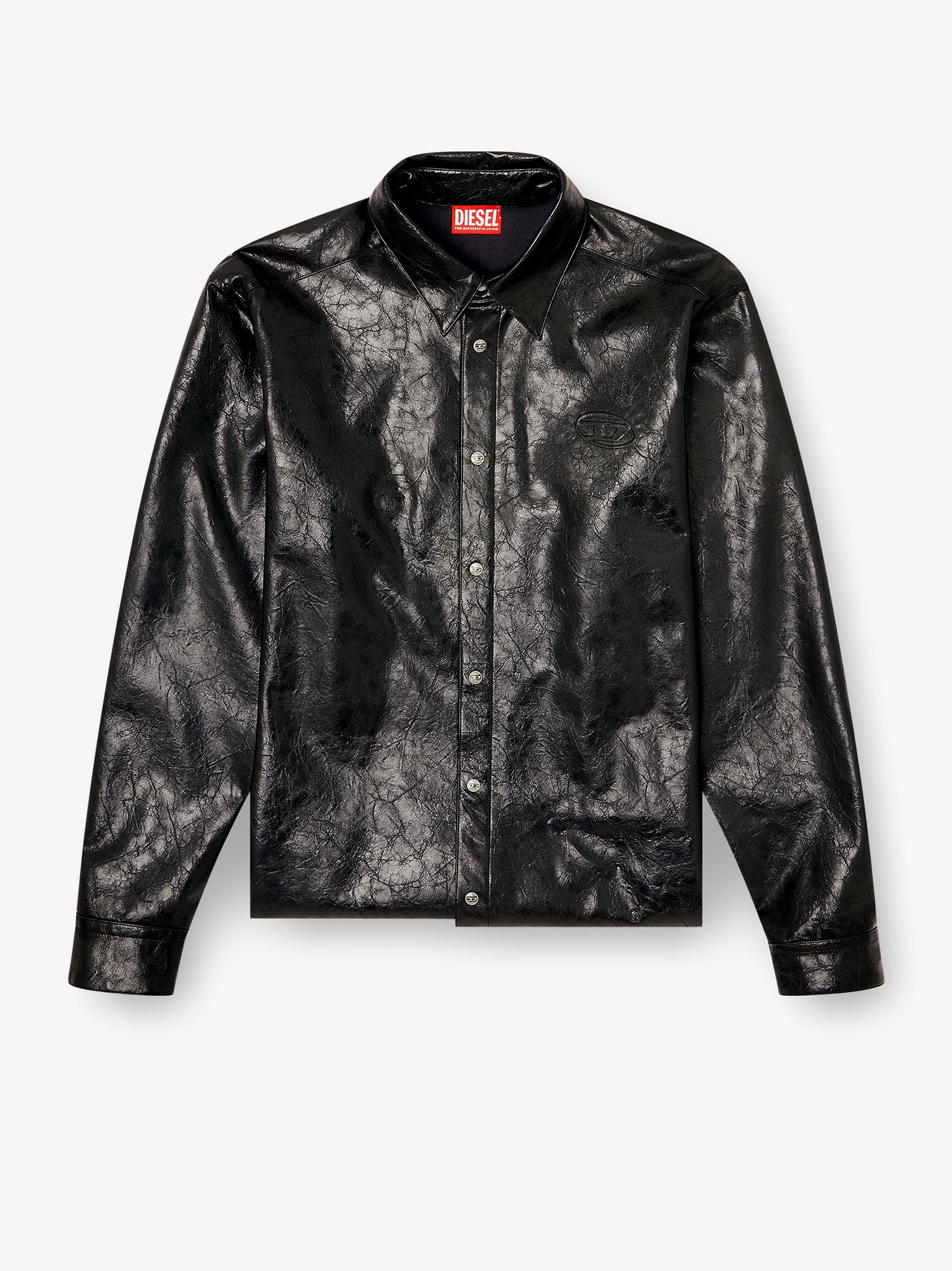 Diesel S-Simply-Qmbu faux-leather shirt