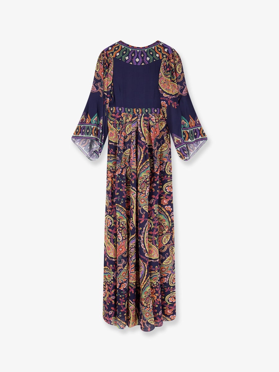 Etro Multicolor viscose long dress, view 2