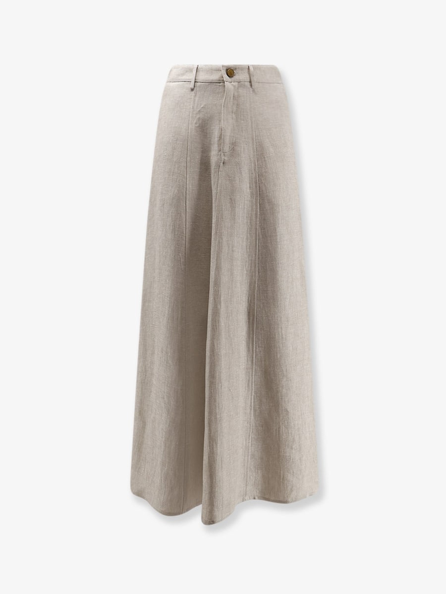 ALYSI Flared linen skirt
