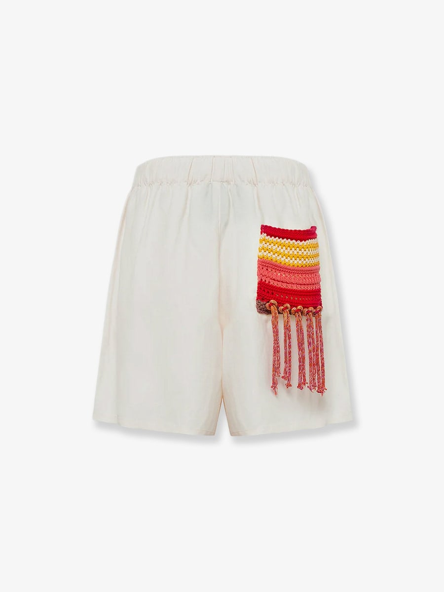 LANEUS Viscose and linen blend Cancun bermuda shorts, view 2