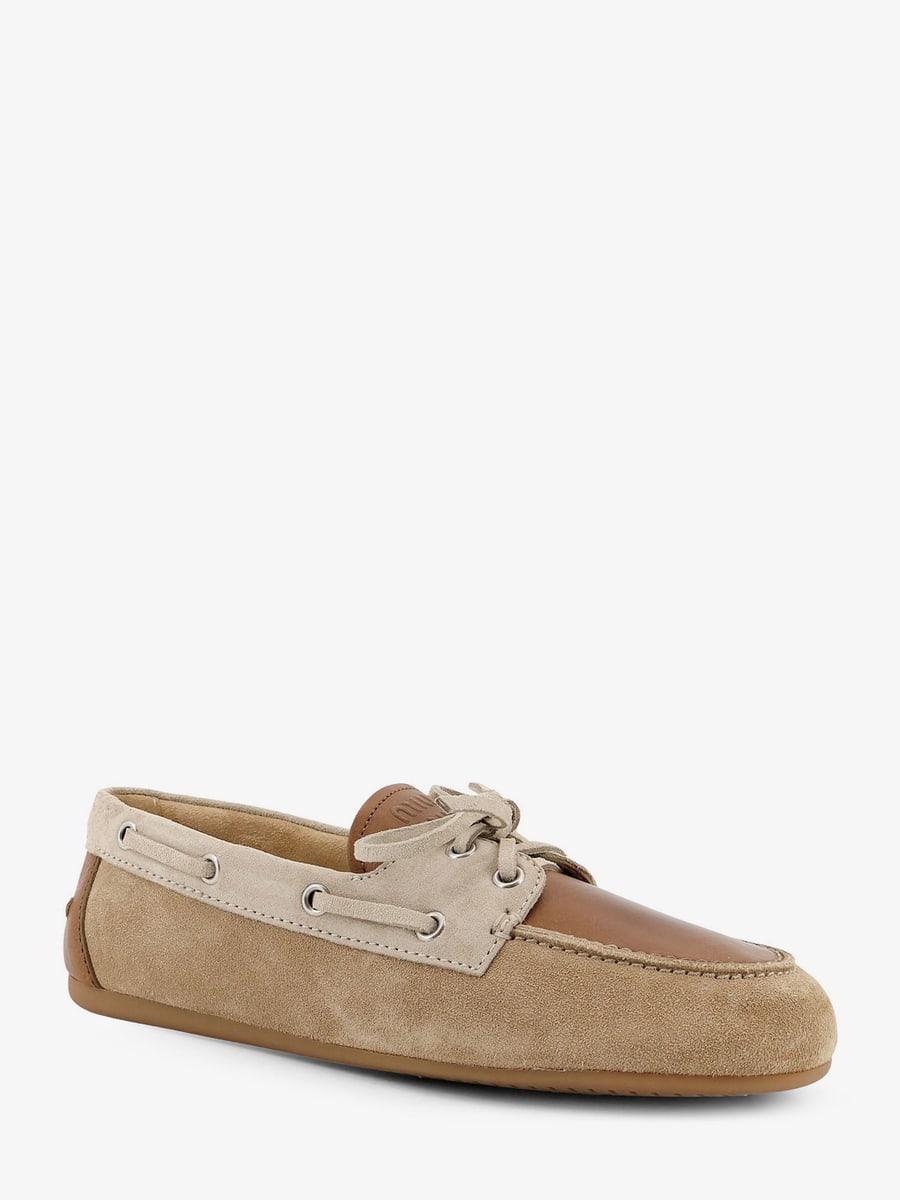 Miu Miu Suede loafer with leather inserts, view 2