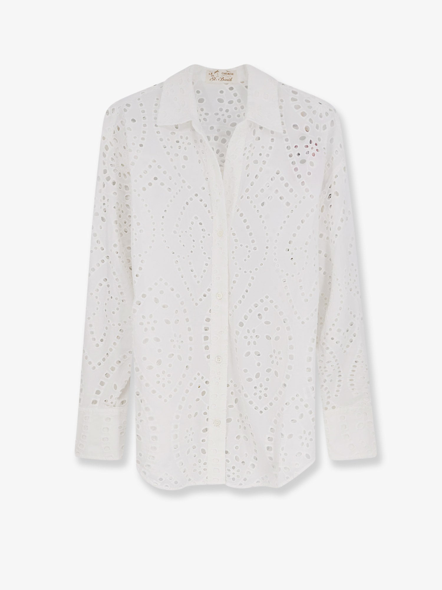 MC2 SAINT BARTH Cristal broderie anglaise embroidery shirt