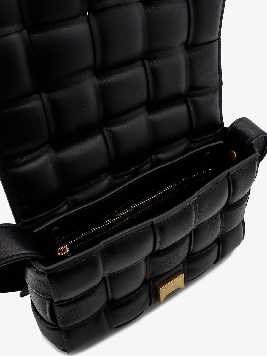 Bottega Veneta Padded leather shoulder bag with intrecciato motif, view 4