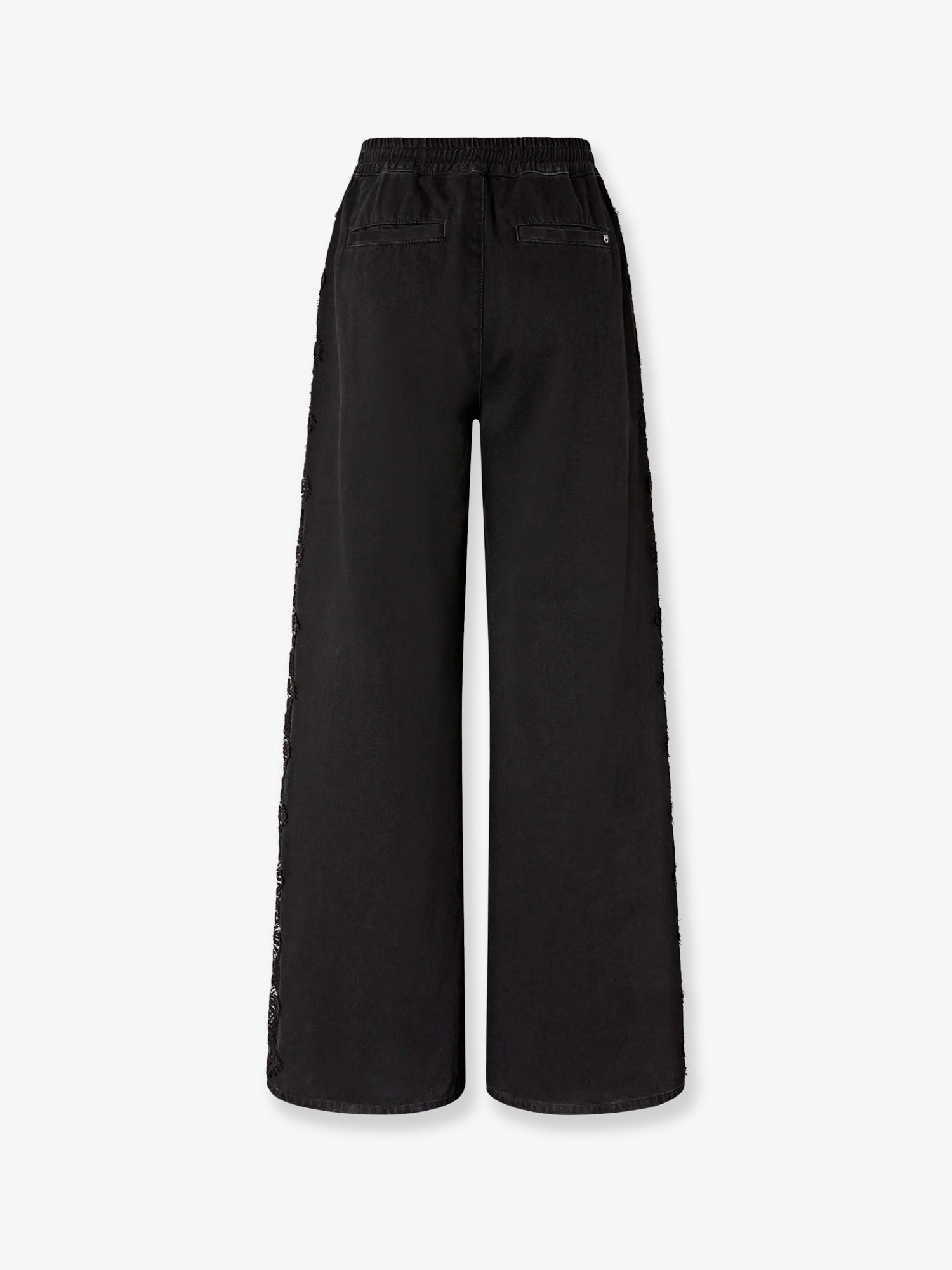 Pinko Denim trousers with lace detail on the side, view 2
