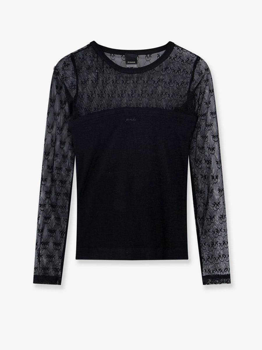 Pinko Love Birds lace jersey sweater