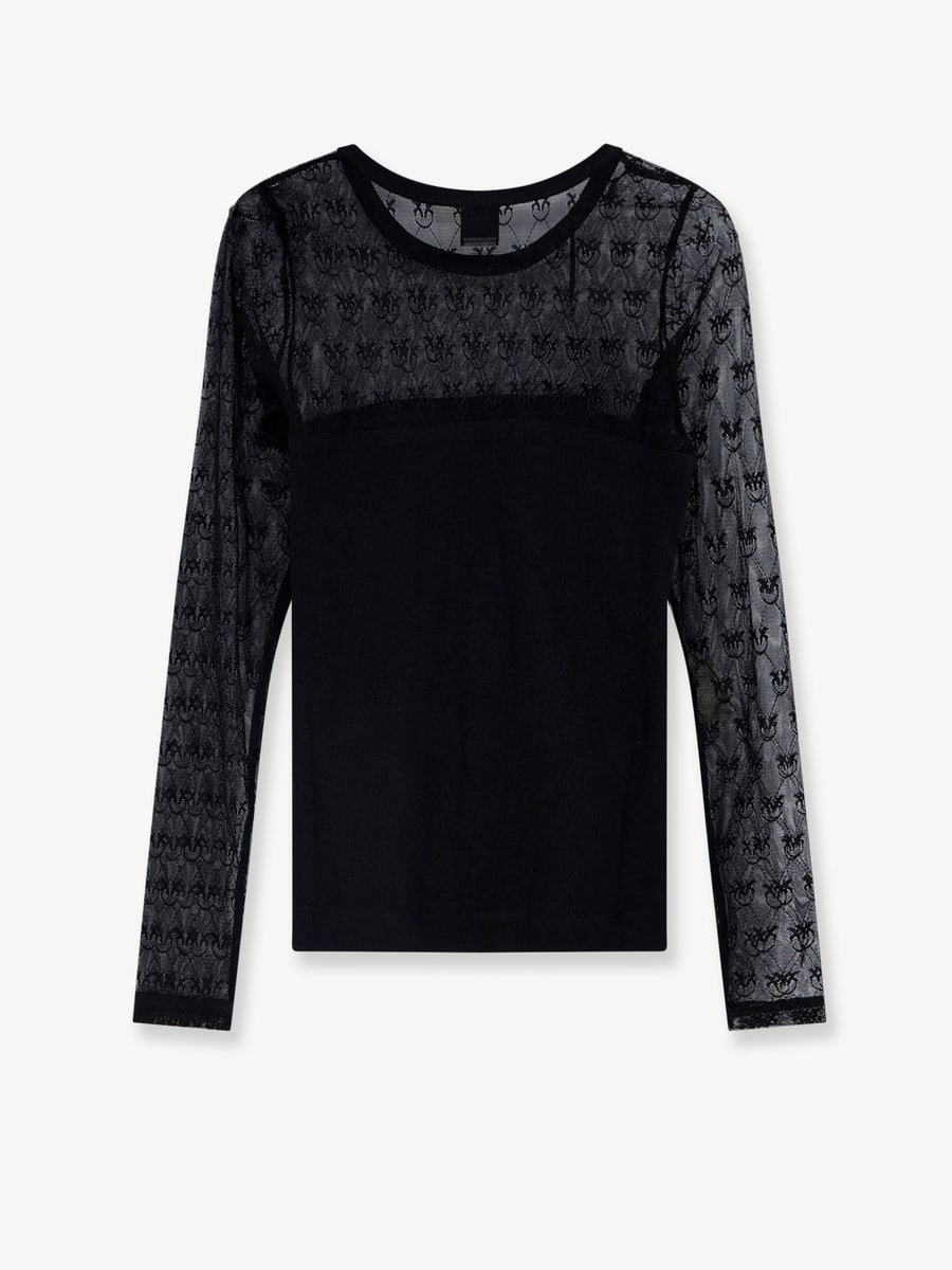 Pinko Love Birds lace jersey sweater, view 2