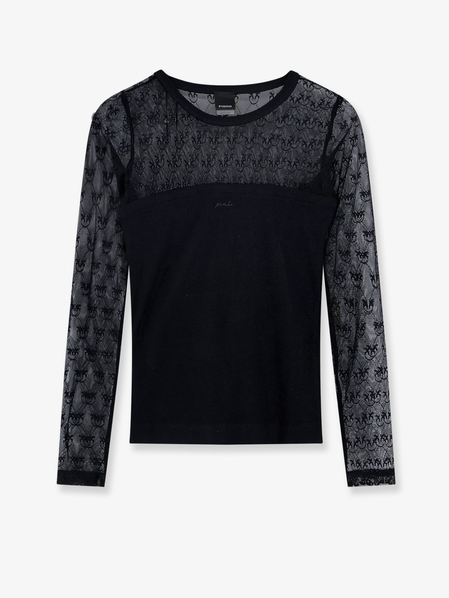 Pinko Love Birds lace jersey sweater