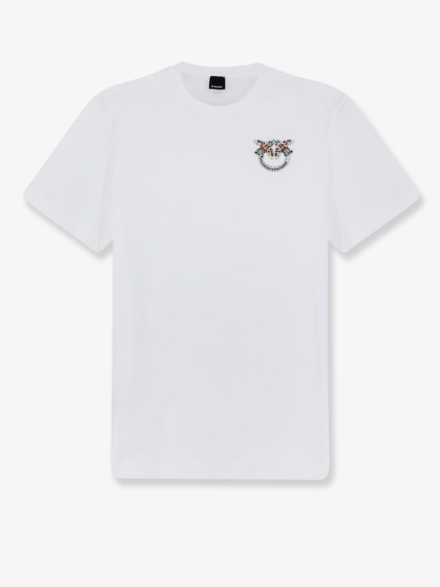 Pinko Cotton T-shirt with Love Birds logo on the front