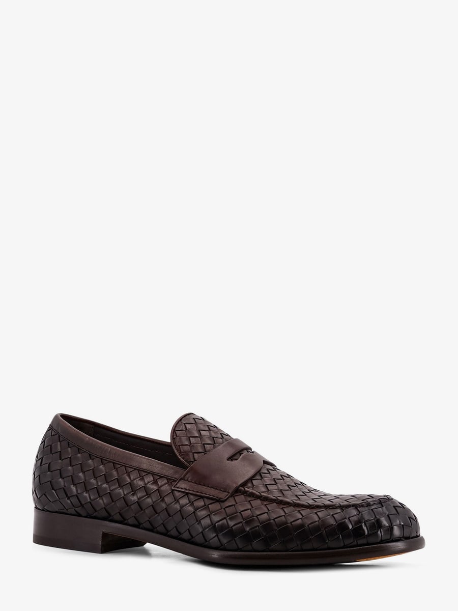 DOUCAL'S Adler leather loafers with woven pattern, view 2
