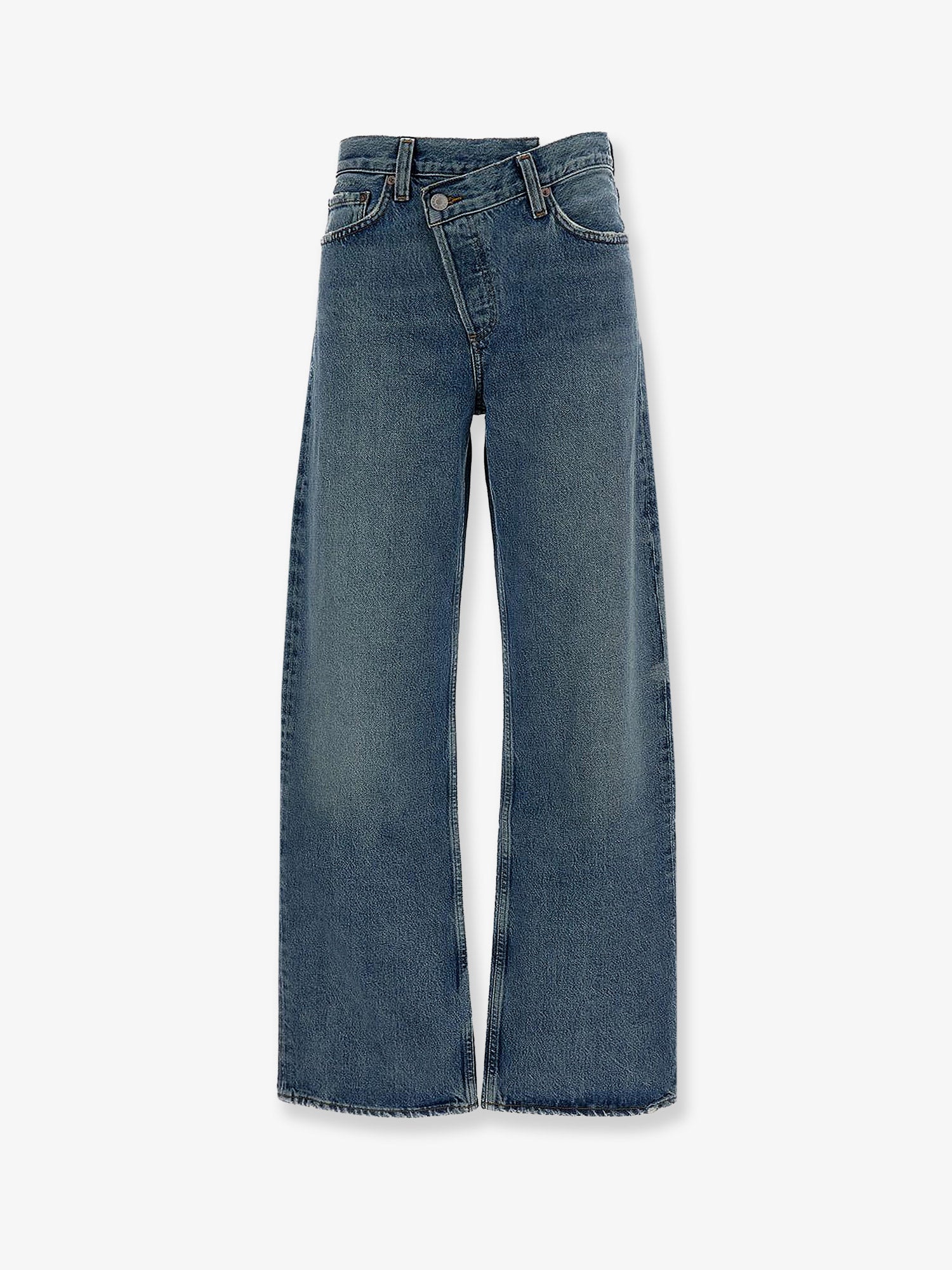 AGOLDE Regenerative cotton jeans with distressed profiles
