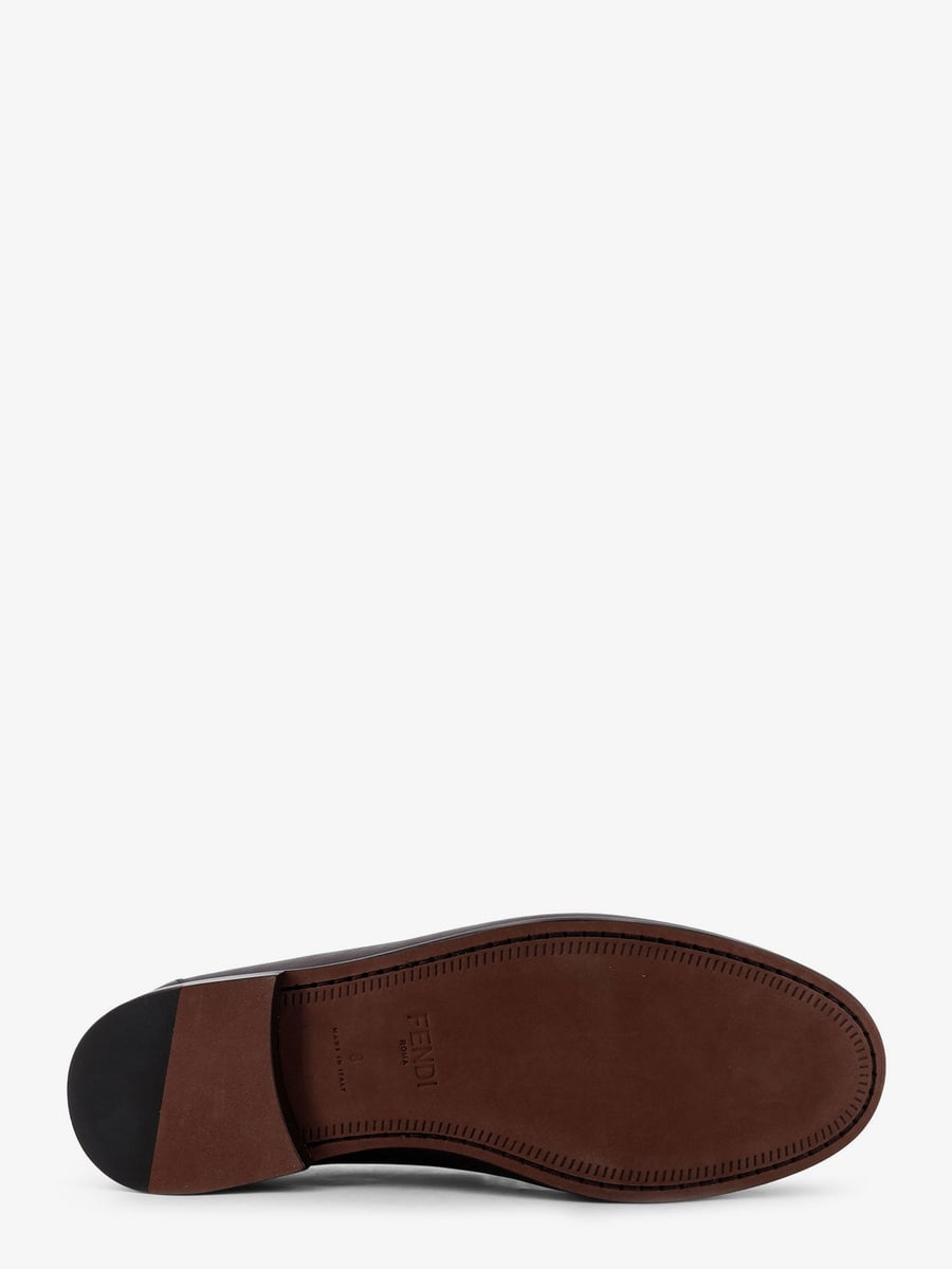 Fendi Leather loafers with metal FF logo, view 5