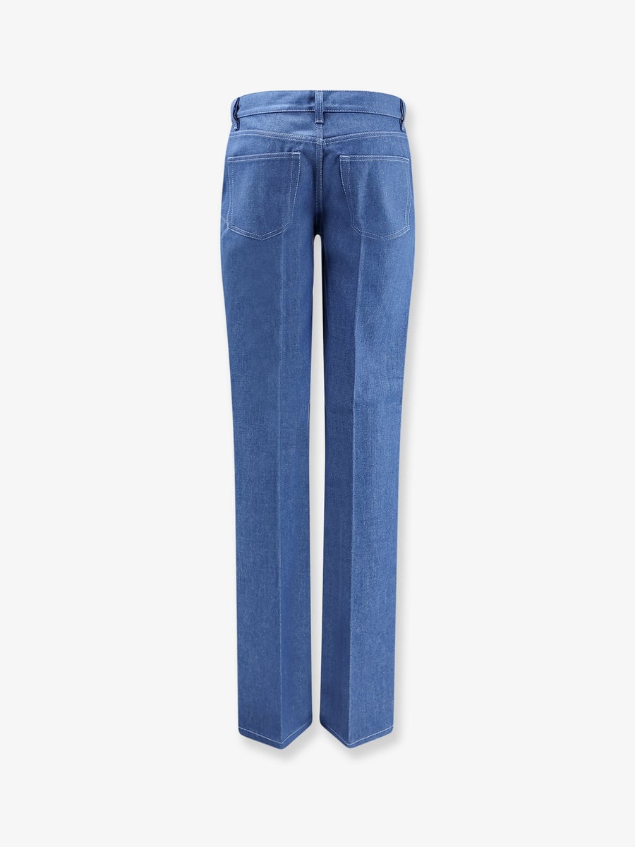 Gucci Cotton jeans with iconic frontal Horsebits, view 2