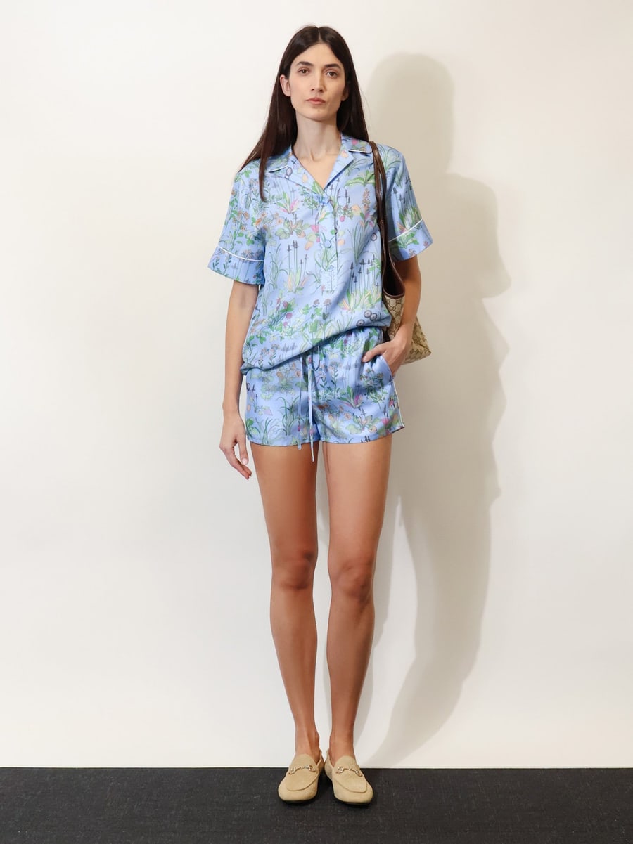 Gucci Printed silk shorts, view 2