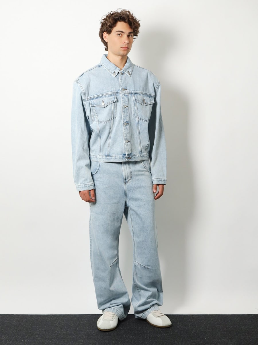 Entire Studios Gem cotton jeans with back leather logo patch, view 2
