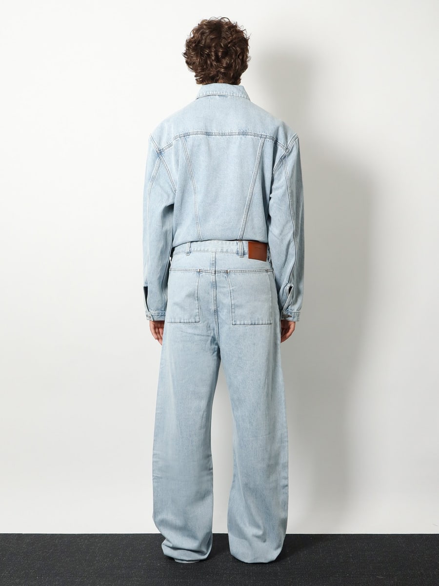 Entire Studios Gem cotton jeans with back leather logo patch, view 3